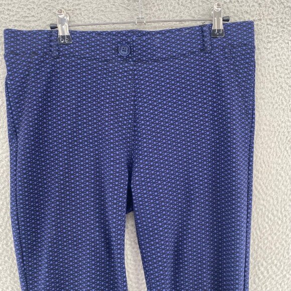 Betabrand Pants Womens Large Long Navy Pattern Jegging Stretch Skinny Pull On - Picture 2 of 11